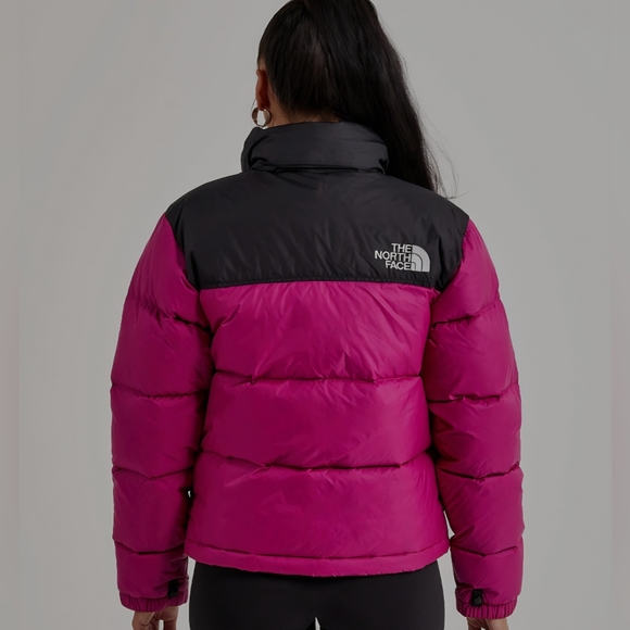 North Face Nuptse 700 Retro 96 Pink Black Down Puffer Coat - Picture 2 of 14